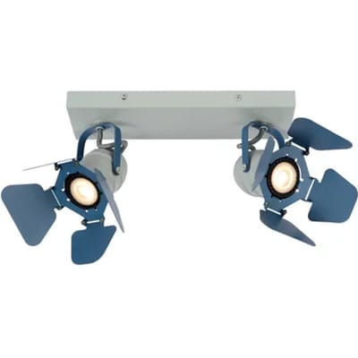 Lucide Opbouwspot Picto - Blauw En Grijs - 12,5cm - 2xgu10