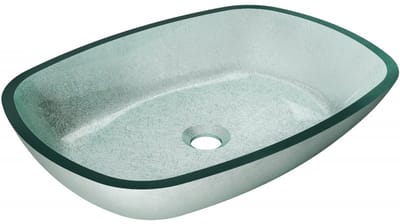 Mexen Araks glazen opbouwwastafel 54 x 39 cm, zilver - 24155411