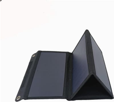 Zonnepaneel Opvouwbaar - Draagbare Oplader - Energie Opwekken - 28W Vermogen - 70x28 cm - Zwart