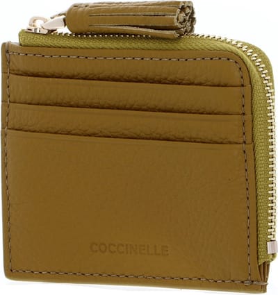 COCCINELLE Leren Kaarthoes Tassel Credit Card Holder Citronella Mosterdgeel