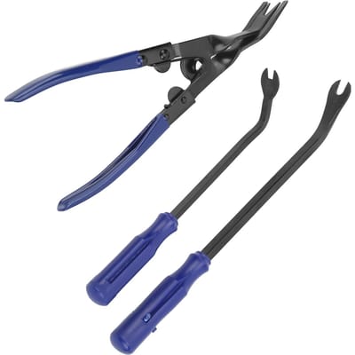 3 STUKS Klinkgesp Verwijdergereedschap Lichte Tangenset Blauw Autoreparatie met Oxford Opbergtas gray