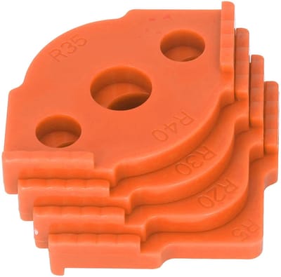 Zeynomax - Radius Jig Router Sjablonen - Houtbewerking - Duurzaam - 4 Stuks - Efficiënt Snijden - Voor Afgeronde Hoeken - Oranje