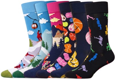 6 Paar | Happy Socks | Thema Sport | Dames & Heren | Diverse kleuren en printjes | Maat: 36-40