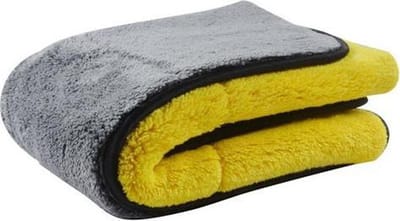 Microvezeldoek Auto Droogdoek - Super Absorberend - 30 x 40 CM - Grijs/Geel - Anti Kras - Watermagneet - Microvezel Droogdoek