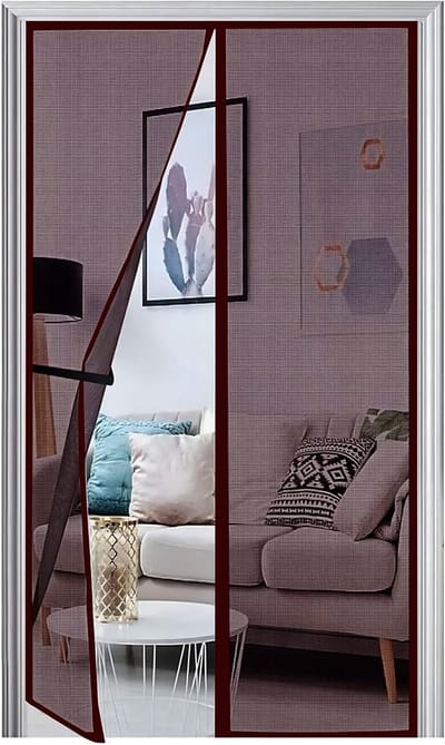 Gitter Balkon Deur Magnet 65 x 195 cm, Versterkt Vliegengordijn voor Insectenbescherming, Geen Boren, Ideaal voor Terras en Balkon