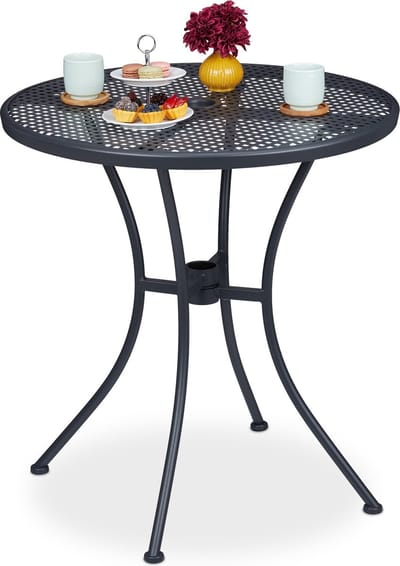 Tuintafel met parasolgat - staal - 70 cm - bistrotafel