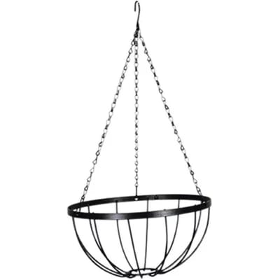 Nature Hanging Basket Smeedijzer - Ophangen En Haken - 40.3x20.2x18.7 cm Zwart
