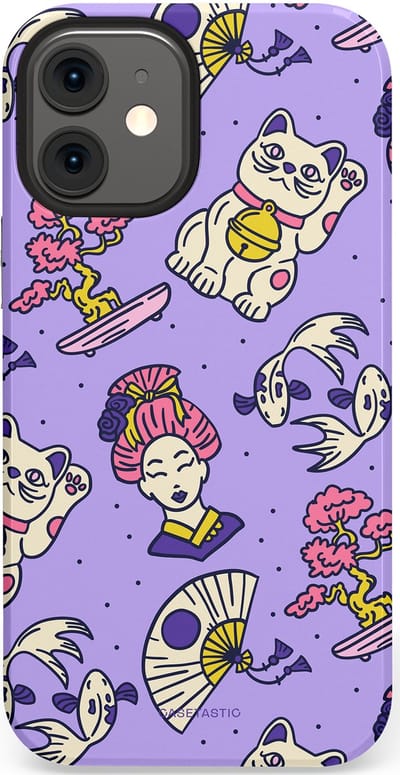 Casetastic Hoesje Geschikt voor Apple iPhone 12 Mini - Stijlvolle Beschermende Duo-layer Case - Bonsai