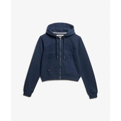 Superdry - Athletic Essentials korte tonal hoodie met rits - Dames - Hoodies