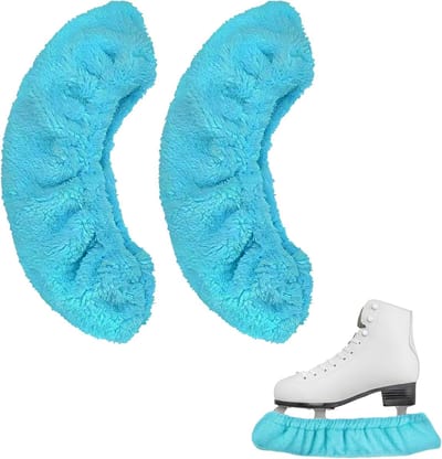Beschermhoezen voor ijsschaatsen, accessoires voor de bescherming van de schaatsbladen, ijsschaatssokken, elastische ijsschaatssokken, beschermhoezen voor ijsschaatsen voor mannen, vrouwen en kinderen, 33 cm-Blauw