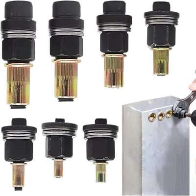 Moer Gereedschap Set - Inzet Gereedschap - Bevestigen Metalen - Dubbel Modus Gebruik - 7 Delig - Zwart