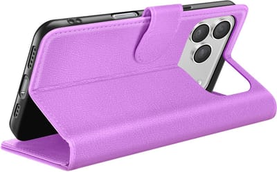 Zanae, Hoesje geschikt voor iPhone 17 Pro - Wallet Case & Magneetsluiting, Paars