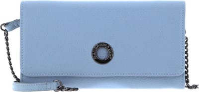 MANDARINA DUCK Leren Kaarthoes Schoudertas Mellow Leather Wallet Bag Waterfall Blauwgrijs