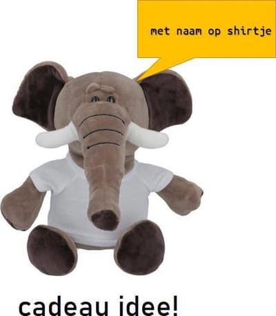 olifant met naam! | cadeau idee|  leuk om te geven of om te krijgen! | pluche