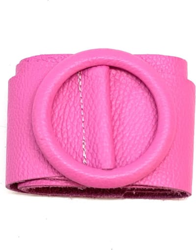 Roze Brede Leren Riem Ronde Gesp - Taille Riem - Leer Leder - Brede Dames Riemen Ceinturen - Candy Pink - Roze