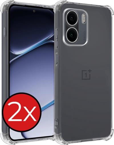 Hoesje - 2 Stuks - Geschikt voor OnePlus 15R - Sterk & Shockproof - Back Cover - Siliconen Case - Telefoon Hoes Shock Proof - Telefoonhoes - Transparant