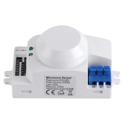 Allecto - 360 Degree Microwave Smart Motion Detector - Energiezuinige lichtschakelaar - Binnen gebruik - Hoge gevoeligheid - Geschikt voor LED en s...