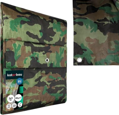 Afdekzeil - Beschermzeil - Buiten Beschermen - Waterdicht UV-bestendig - 2 x 3 meter - Camouflage