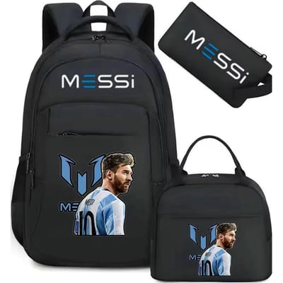 3 stuks Sport Messi Camouflage Rugzakken Met Lunchtas Lastverlichting Meisjes Jongens Schooltassen Capaciteit Laptop Buiten Mochilas