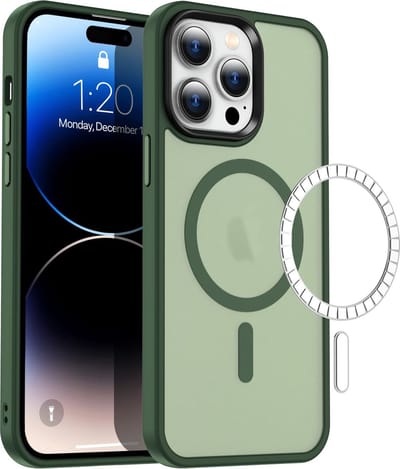 Casify Matte Hoesje geschikt voor MagSafe iPhone 15 Pro Max Hoesje - Mat Donkergroen