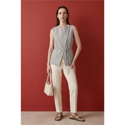 Gestrikt crêpe vest
