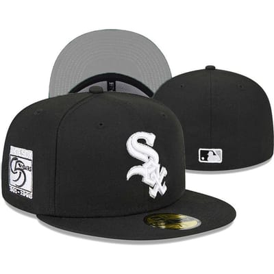 Chicago White Sox maat pet, gesloten hoed, honkbalpet, zonneklep, geborduurde hoed, diverse kleuren 738 gray