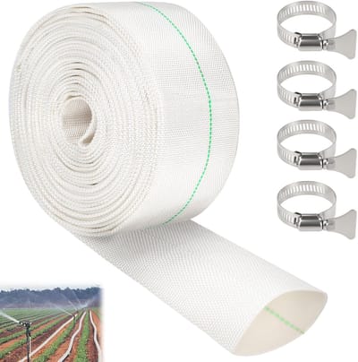 Slang Platte Slang 1 Inch Brandweerslang 25 mm Slang Voor Vuilwaterpomp Dompelpomp Zuigslang Drukslang 10 M Pompslang Bouwslang Industriele Slang Wit 10 M 25 mm Polyester PVC