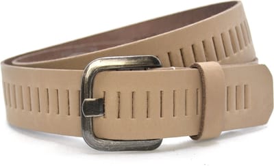 Timbelt Leren Geperforeerde Sleufjesriem Riem voor Dames en Heren - Breedte 4 cm - Sleufjes Riem Echt Leer - Taupe - Riemmaat 105 - Totale lengte 120 cm