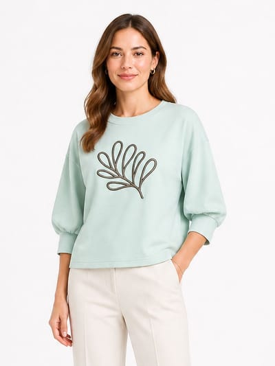 &Co Woman LEAF - Sweater - S - Groen