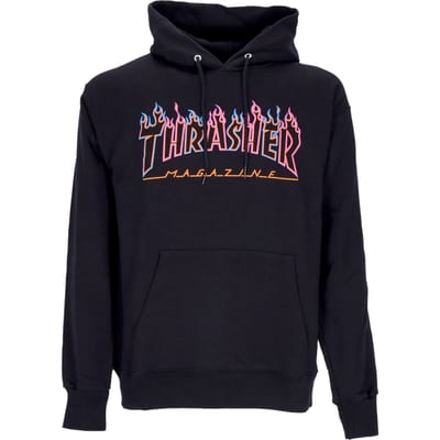 Double Flame Neon Hood-sweatshirt voor heren, zwart/neon