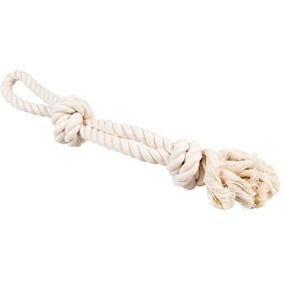 Duvo+ Katoenen Knoop Touw met Lus – Natuurlijk Trekspeeltje Hond