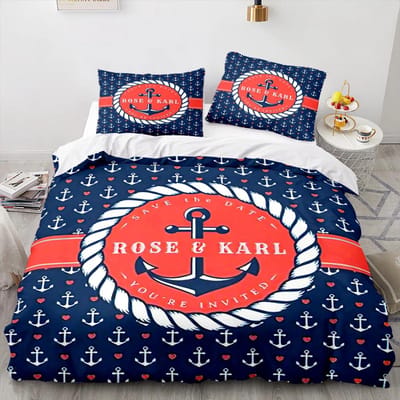 Marine Anker Beddengoed Set Oceaan Zee 3d Dekbedovertrek Sets Dekbed Beddengoed Twin Queen King Eenpersoonsmaat Blauw Schip Vaartuig Kinderen Eu Double200x200cm