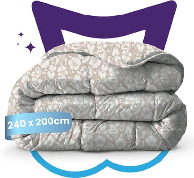 Slaapspeciaal Zomerdekbed Katoen - eazydekbed ® Series JULIANA - Dekbed zonder overtrek + 2 KUSSENSLOPEN | 240x200 cm - Hoesloos dekbed - 100% Katoen - Bedrukt dekbed - Dekbed in kleur - Gekleurd dekbed - Lits Jumeaux Dekbed