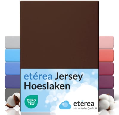 etérea Jersey Hoeslaken 80x200 cm Oekotex Made in Green - 100% katoen - Donkerbruin