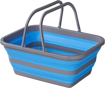 ProPlus Opvouwbare afwasteil - 16 liter - ruimtebesparend - siliconen - blauw/grijs