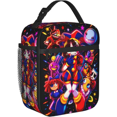 Jax Cartoon Digitals Circus Thermische Lunchtas Voor Kind Grafisch Ontwerp Kantoor Lunchbox Retro Geïsoleerde Oxford Koeltas One Size