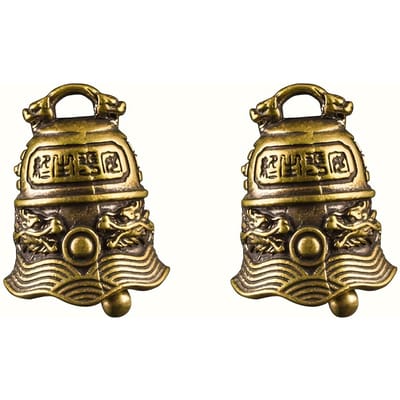 2 stuks Bel Decoratie Hanger Decor Hand Decor Retro Decor Unieke Vorm Bel Hangende Decor Retro Speciale Bel Hanger Decoratieve Bel Hanger Messing 2pcs black