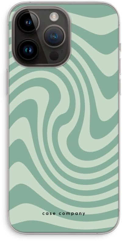 Case Company® - Hoesje geschikt voor iPhone 14 Pro Max hoesje - Swirl Groen - Soft Cover Telefoonhoesje - Bescherming aan alle Kanten en Schermrand