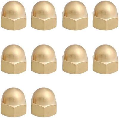 Dailygoods- Dopmoeren M10 - 10 Stuks - Zeskantige Messing - Bevestigingsonderdelen - Betrouwbare Kwaliteit - GB923 Norm - Bevestigingsmoeren