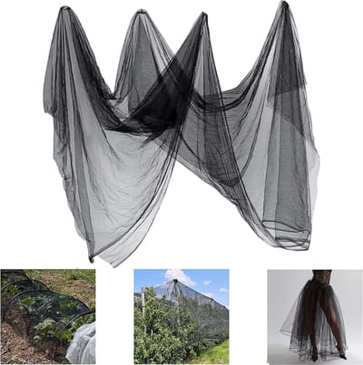 1-pak - Vogelnet - Insectennet - Tuinnet - Plantbeschermingsnet - Gaas - Beschermt gewassen - Ademend - Scheidingswand - Doe-het-zelf - Geschikt voor tuinen, moestuinen, botanische tuinen, terrassen, tuinhuisjes, enz. - 2,4*6 m - Zwart