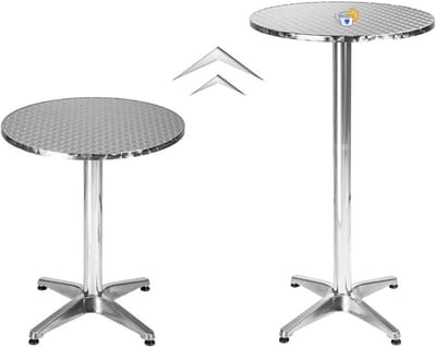 Buiten Bartafel - Hoge Tafel - Terras Genieten - In Hoogte Verstelbaar - 70/110cm - Aluminium