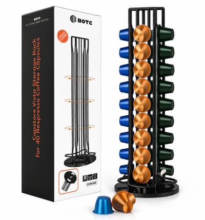BOTC Capsulehouder - Capsulehouders geschikt voor 40 Nespresso Pods - Draaibaar - Koffiecups houder - Zwart