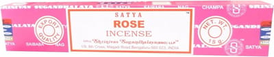 Satya Nag Champa wierook stokjes - Rose - 1x pakje van 12 stuks - 15 gram