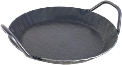 Serveerschaal Pan - Koekenpan met handvatten - Koken en serveren - Koud gesmeed ijzer - 20 cm diameter - Zwart
