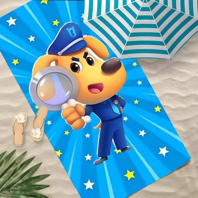 S-Safety Sheriff Labrador Handdoek Polyester Strandlaken Sneldrogend Zandvrij Badhanddoek Voor Zomer Zwembad Reizen Vakantie 60x35CM