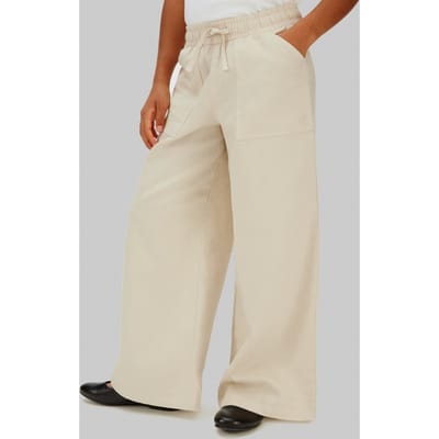 Calvin Klein Girls Wide Leg Linen Pants Oatmeal Taglia: 8 | Pantaloni Outlet | kids | Bianco