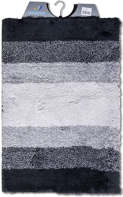 Wicotex - Badmat regenboog Zwart Grijs - Badmat - Antislip onderkant - Afmeting 60x90cm
