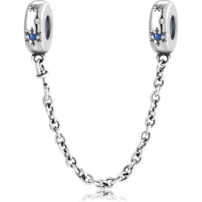 Protégez le bracelet contre la chute Toutes sortes de style Chaîne de sécurité Bracelet en argent sterling S925 Accessoires DIY Bijoux en argent perlé white
