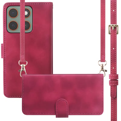 imoshion Hoesje - Geschikt voor Motorola Edge 70 - Bookcase met koord - Rood