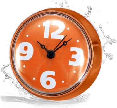Badkamerklok Oranje - Badkamer Klok Waterdicht - Douche klok - Badkamer klok - Keuken klokje